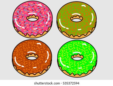 donuts - vector illustration
