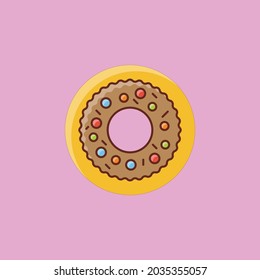 donuts Vector illustration on a transparent background. Premium quality symbols. Vector Line Flat color  icon for concept and graphic design.