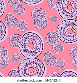 Donuts vector illustration, pattern