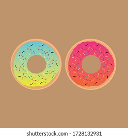 Donuts Vektor-Illustration.Template für Hintergrund, Banner, Karte, Poster.