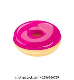 
Donuts vector image on a white background. Donuts with raspberry sauce.