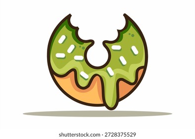 DONUTS VECTOR CON ESMALTE MATCHA Y SPRINKLES SOBRE FONDO BLANCO
