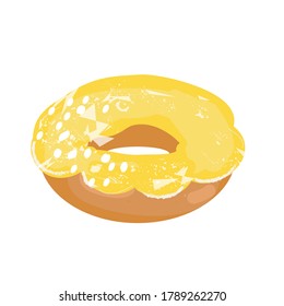 Donuts, Vektorgrafik auf weißem Hintergrund.Süßer Zucker, Eis Donuts.