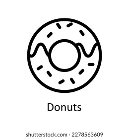 Vector de Donuts       iconos de esquema. Material gráfico simple