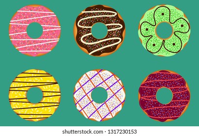 Donuts vector set