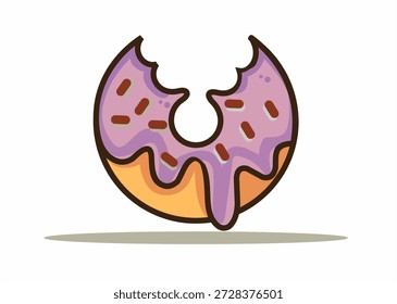 DONUTS-VEKTOR MIT TAROGLASUR UND SPRINKELN AUF WEISSEM HINTERGRUND