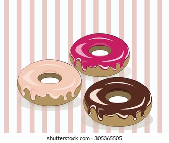 
Donuts vintage background. Vector