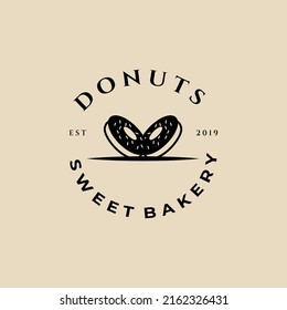 donuts vintage logo, icon and symbol, with emblem vector illustration design