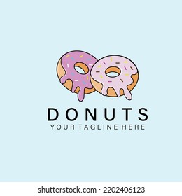 donuts vintage logo, icon and symbol, vector illustration design