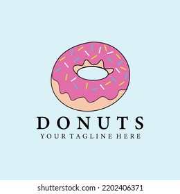 donuts vintage logo, icon and symbol, vector illustration design
