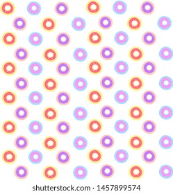 Donuts wallpaper, illustration, vector on white background.