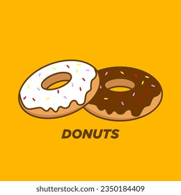 Donuts white and chocolate illustration vector