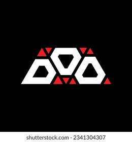 DOO triangle letter logo design with triangle shape. DOO triangle logo design monogram. DOO triangle vector logo template with red color. DOO triangular logo Simple, Elegant, and Luxurious design.