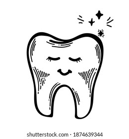 dood Outline tooth icon vector illustration on white background