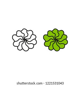 Doodl outline and colored wasabi paste isolated on white background.