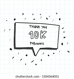 doodle 10K followers thank you post with decoration