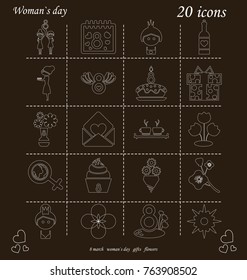 Doodle 20 icon set, Women's Day