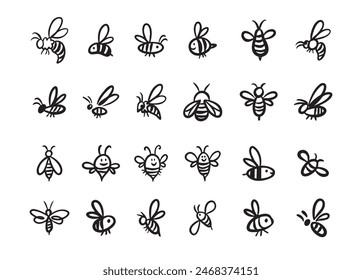 Doodle 360 Grad. Handgezeichneter Umrissstilsatz. Vektorillustration.