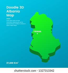 Doodle 3D Albania Map
