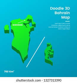 Doodle 3D Bahrain Map