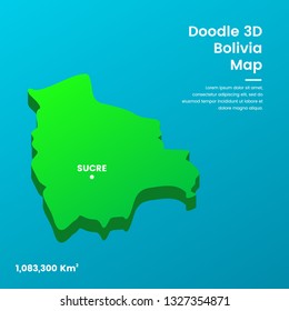 Doodle 3D Bolivia Map