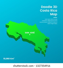 Doodle 3D Costa Rica Map