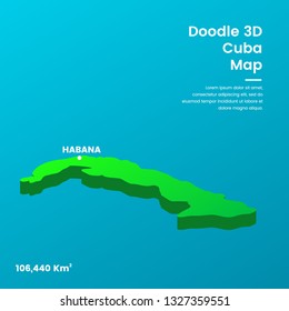 Doodle 3D Cuba Map