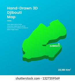 Doodle 3D Djibouti Map