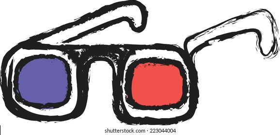 doodle 3d glasses icon 