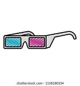 doodle 3d glasses object cinema entertainment