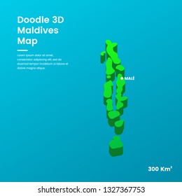 Doodle 3D Maldives Map