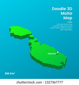 Doodle 3D Malta Map