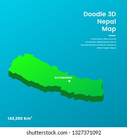 Doodle 3D Nepal Map
