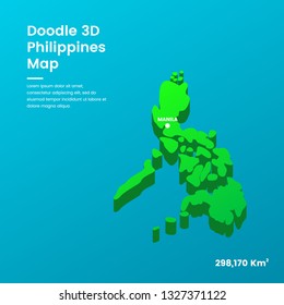 Doodle 3D Philippines Map