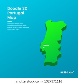 Doodle 3D Portugal Map