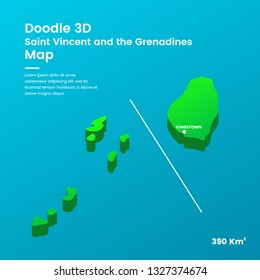 Doodle 3D Saint Vincent and the Grenadines Map