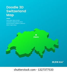 Doodle 3D Switzerland Map