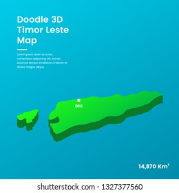 Doodle 3D Timor Leste Map