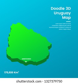 Doodle 3D Uruguay Map
