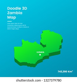 Doodle 3D Zambia Map