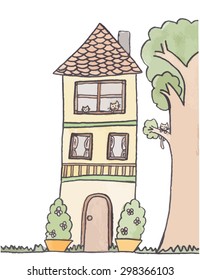 Doodle of 3-storey house