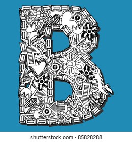 doodle ABC, crazy letter B