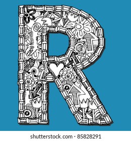 doodle ABC, crazy letter R