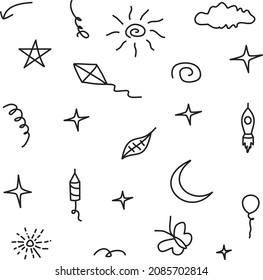 Dibujo sobre vacaciones y cosas en el cielo