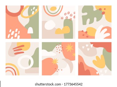 Doodle abstract background. Hand drawn various abstract shapes brush strokes, ink stains and grunge textures creative vector template. Beautiful set with chaotic painted elements vector illustration