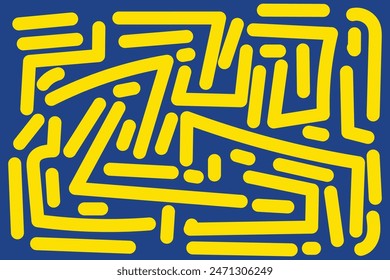 Doodle Abstractas paisaje de fondo con colores amarillo y azul para su recurso gráfico
