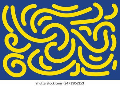 Doodle Abstract Background Landscape with Yellow and Blue colors for your graphic resource