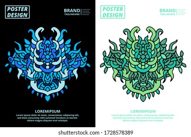 Doodle abstract background pattern set with dummy text for poster, web design, landing page, social media story, and print material.