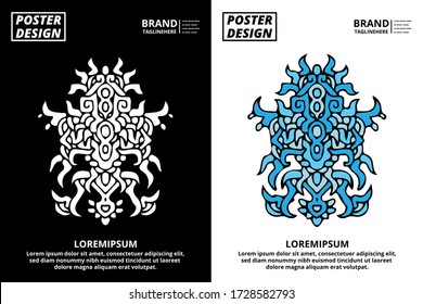 Doodle abstract background pattern set with dummy text for poster, web design, landing page, social media story, and print material.