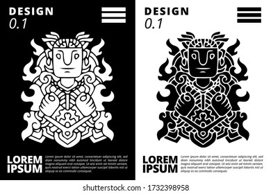 Doodle abstract background pattern set with dummy text for poster, web design, landing page, social media story, and print material.